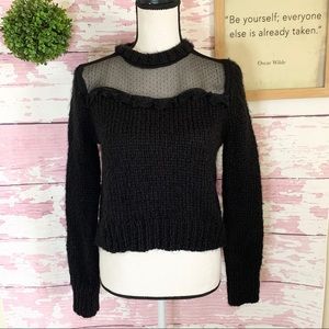 ZARA Black Combined Cropped Sweater Knit Sweater S